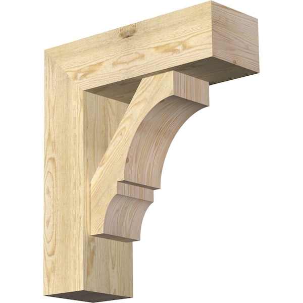 Ekena Millwork Balboa Block Rough Sawn Bracket w/ Offset Brace, Douglas Fir, 8"W x 24"D x 28"H BKT0806X24X28BOA05RDF - main